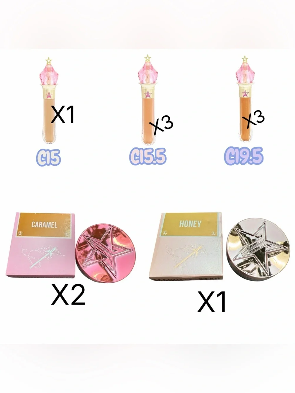 Jeffree Star Cosmetics 10 Piece Makeup Bundle Concealer + Magic Star Setting Pow